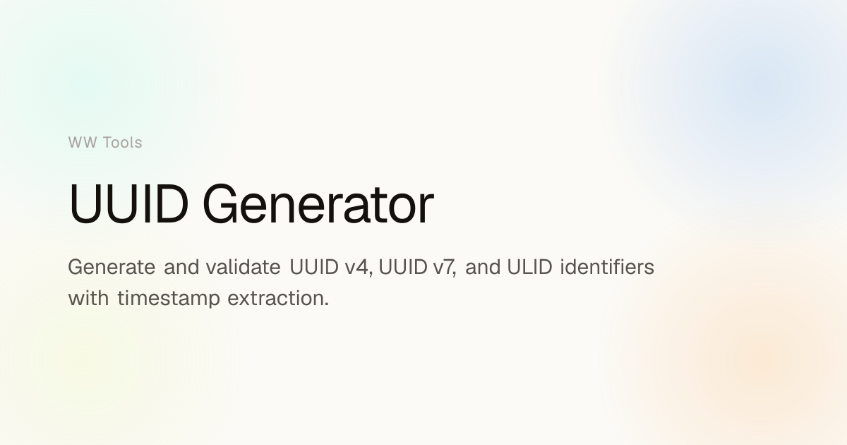 UUID Generator | WW Tools